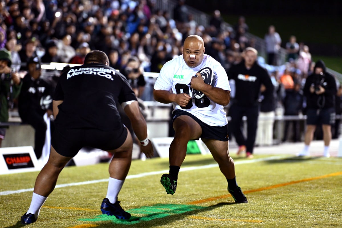 Rugby league physical contest — reference for the collision-sport format